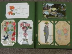 Vintage postcard album with good contents