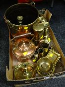 A quantity of brass & copperware