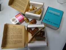 Three boxed mid-twentieth century pairs of Wade Whimsies animals, a later boxed Whimsie & two