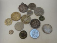 A small parcel of coinage including early interesting coins, Victorian US dollar etc