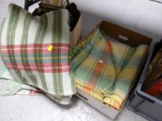 Two good woven wool patterned blankets