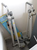 A gravity walker striding machine together with a boxed pogo stick