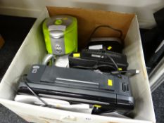 A box of small electricals including coffee machine E/T