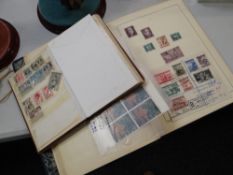 Small brown album & larger blue album of stamps including many Polish examples