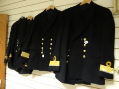 A parcel of British Merchant naval jackets & uniform items