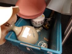Two pottery table lamps & another E/T