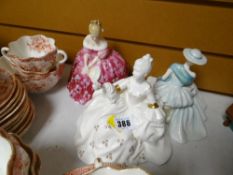 Two Royal Doulton figures - 'Antoinette' & 'Victoria' together with Coalport figure - 'Hayley'