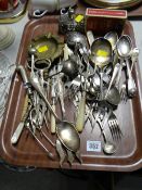 A quantity of mixed flatware etc