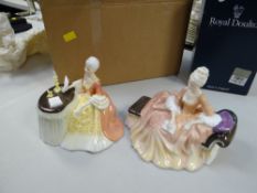 Two Royal Doulton figurines - 'Reverie' HN2306 & 'Meditation' HN2330