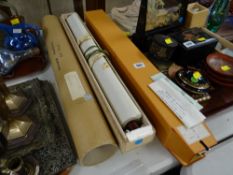 Five interesting Oriental silk scroll pictures (some boxed)