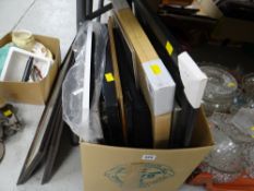 A parcel of framed pictures etc