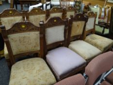 Set of eight carved antique chairs (distressed)