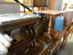 A shaped topped tripod table, side table, nest of tables & wall mirror