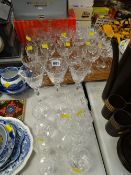 A quantity of drinking glasses