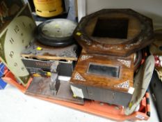 A parcel of vintage wall clocks / wall clock parts