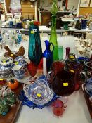 A parcel of mixed decorative coloured glass