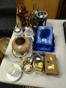 A parcel of mixed pottery, EPNS, Kodak camera etc