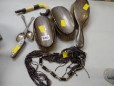 A Victorian silver & ivory parasol handle inscribed 'E A Kelsey Westcott, Llwynypia', together