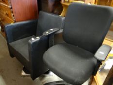 Vintage revolving cube-style chair on chrome base together with an office chair