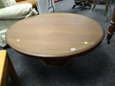 A circular top coffee table