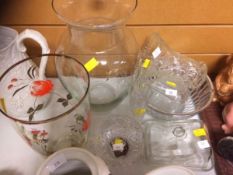 A parcel of glassware, vases, bowls etc