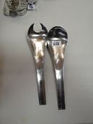 A Georg Jensen Stainless (Denmark) designer serving spoon & fork