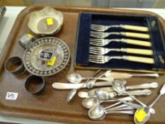 A parcel of EPNS & silver flatware etc