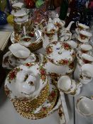 A quantity of Royal Albert 'Old Country Roses' teaware including cake stand, teapot & coffee pot