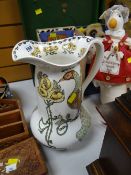 A Furnivals pottery Art Nouveau jug (A/F)