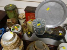 A parcel of early twentieth century commercial tins eg Lovell's Devon Cream Toffee