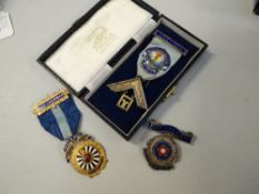 Three enamelled Masonic medals