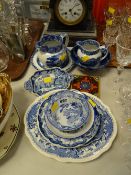 A small interesting parcel of blue & white willow transfer pottery incl. Carlton flared bowl etc