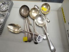 Seven Scottish silver spoons etc