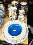 A Staffordshire cake stand & sundry vases etc