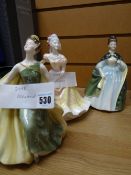 Three Royal Doulton figurines - 'Alexandra' HN2398, 'Ninette' HN2379 & 'Premiere' HN2343
