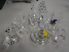 A parcel of Swarovski & other crystal glass animals & ornaments