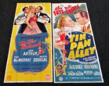 MY TWO HUSBANDS & TIN PAN ALLEY two original UK cinema posters from the 1940's, posters are