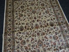 KASHMIR RUG ivory ground with all over design, 170 x 117cms