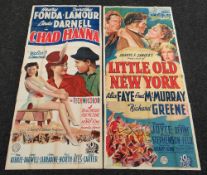 LITTLE OLD NEW YORK & CHAD HANNA two original UK cinema posters from the 1940's, posters are