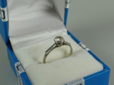 A PLATINUM SET DIAMOND SOLITAIRE RING, 0.35ct visual estimate, 2.4gms