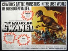 THE VALLEY OF GWANGI original UK cinema poster from 1969, Seven Arts release version, folded, pin