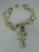 A JADE & PINK QUARTZ NATURAL NECKLACE