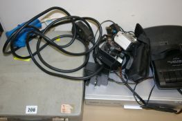 Small parcel of electrical items, photographic items and a vintage typewriter