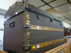 Vintage dome topped steamer trunk