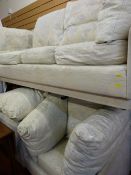 Quality feather filled upholstered three piece lounge suite