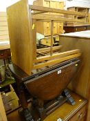 Good reproduction oak gate leg occasional table and a pair of modern oak side tables