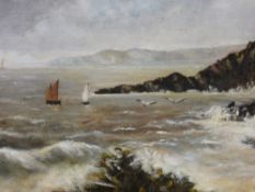 W CHICHESTER (cousin of the sailor Sir Francis Chichester) oil on canvas - rocky Devonshire