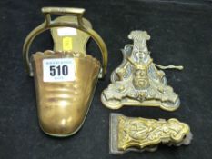 Two vintage brass paperclips etc