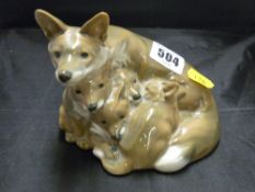 Royal Copenhagen fox with cubs