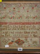 Antique framed sampler dated 1873
